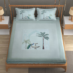 Regal Oasis Cotton Fitted Bed Sheet Set (Light Mint)