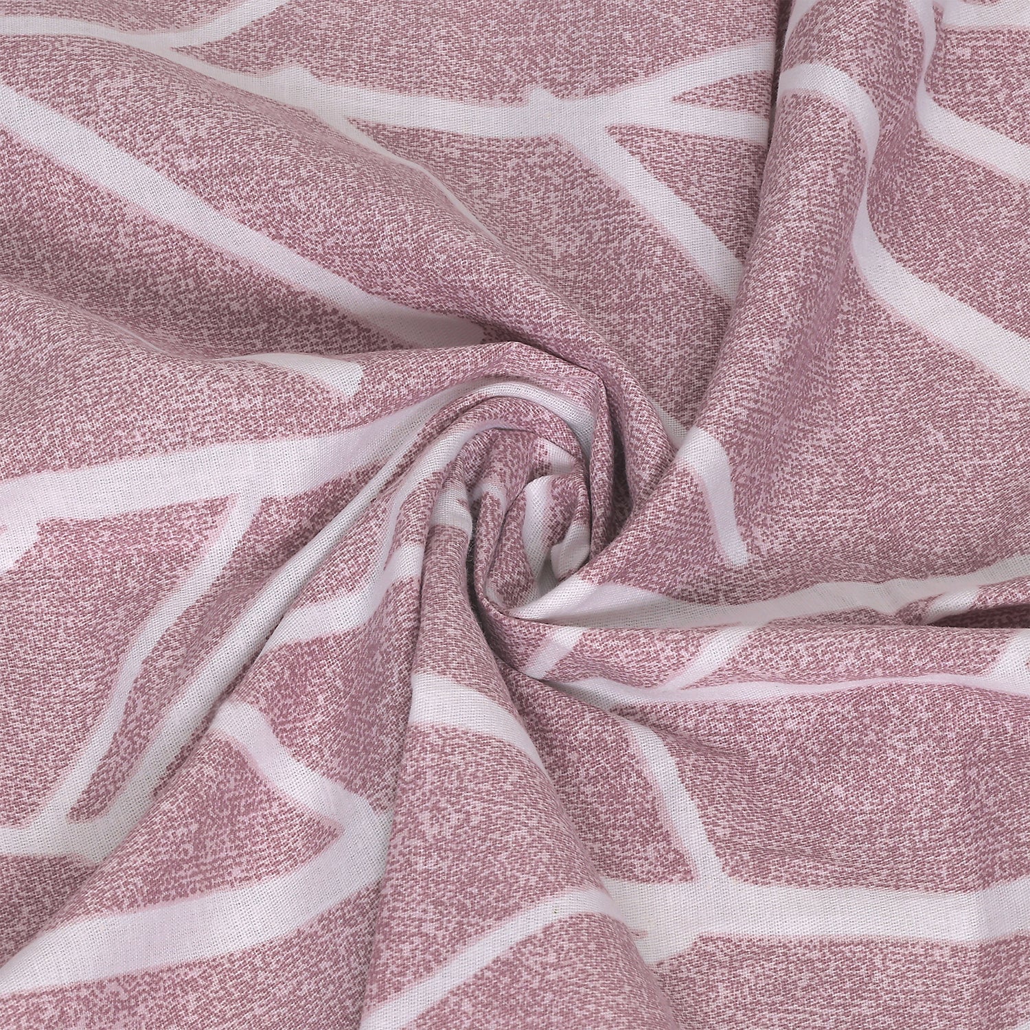 Vintage Herringbone Cotton Fitted Bed Sheet Set (Soft Rose)