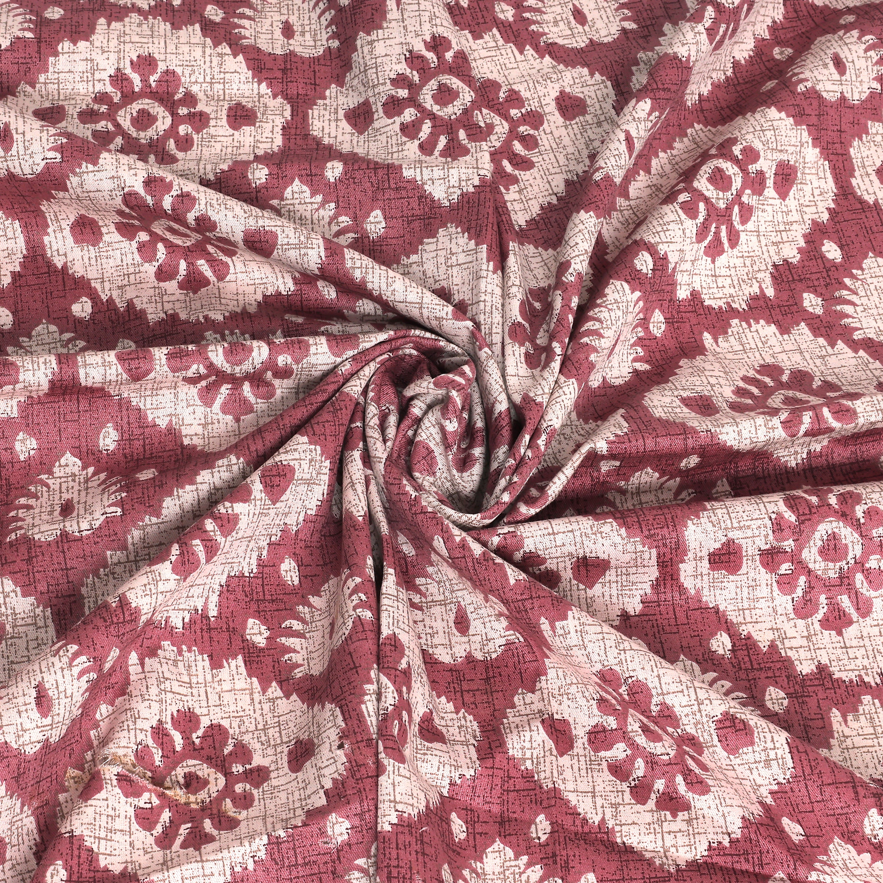 Boho Diamond Floral Cotton Fitted Bed Sheet Set (Dusty Rose)