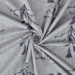 Botanical Sprig Cotton Fitted Bed Sheet Set (Purple)